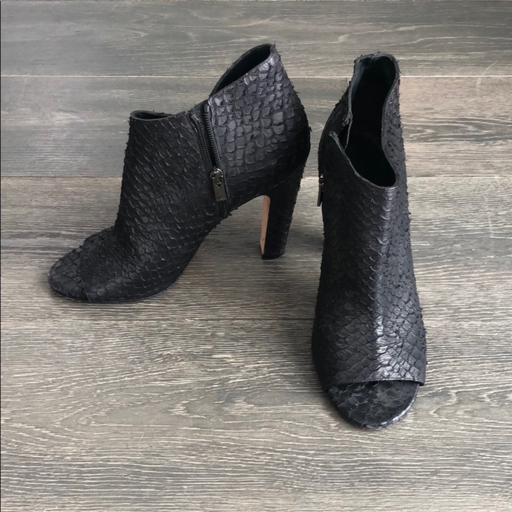 VINCE snakeskin booties